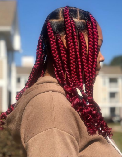 red braided hair
