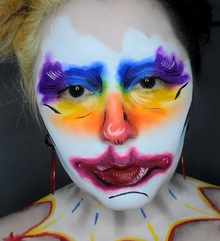 mixed clown makeup 
