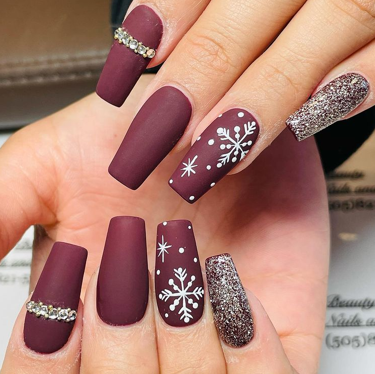 winter snow nail art