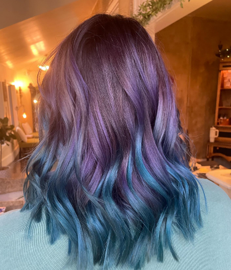 Balayage With Pale Blue And Purple Hair Ideas