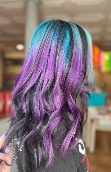 Belair Hairstyle With Blue And Purple Hair Ideas
