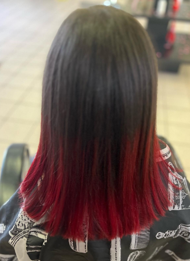 Berry Red Ombre Hair Colour