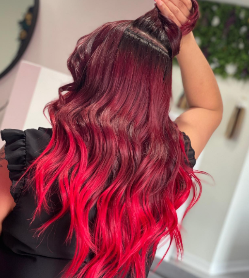 Black and Red Ombre Hair Colour 