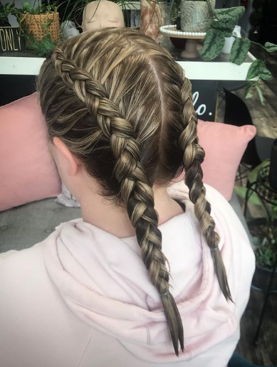 Blonde Two Braids Hairstyle 