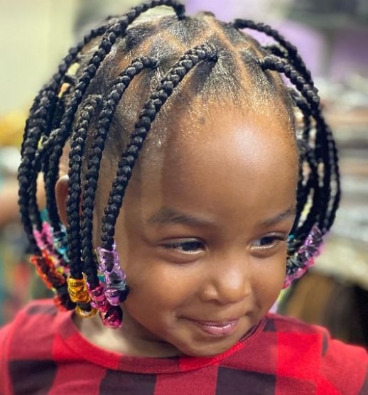Bob Braids And Beads Hairstyle For Kids