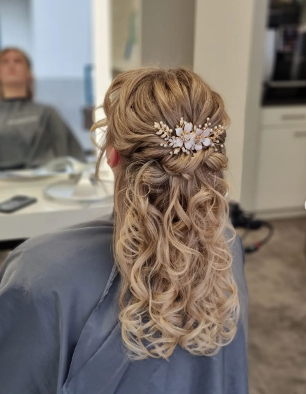 Boho Half Up Half Down Hairstyle For Curly Hair