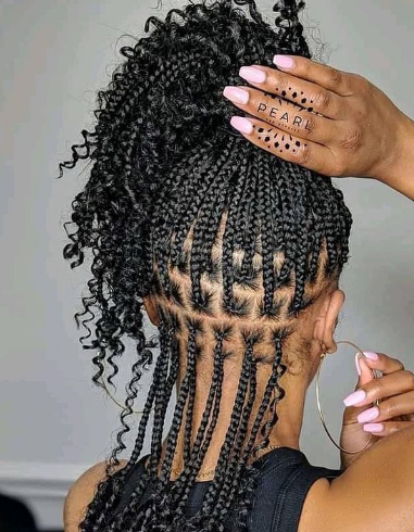 Box braid for medium hairstyles Black Hairstyle