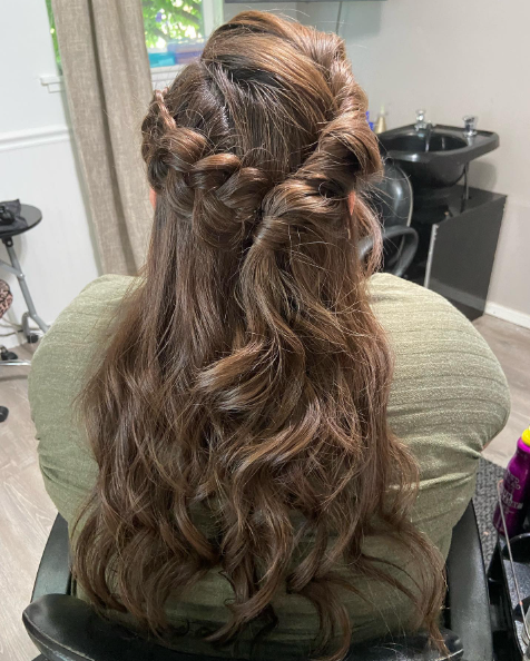 Braid and Twisted Half Up Half Down Hairstyle