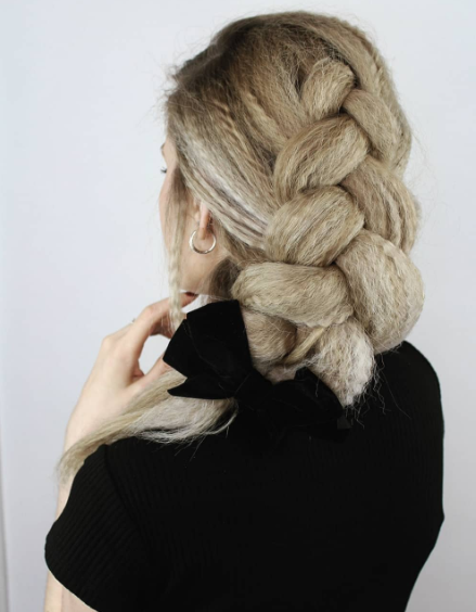 Braided Blond Crimped Hairstyle