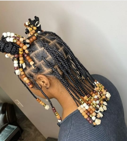 Braided bun with Beats Black Hairstyle