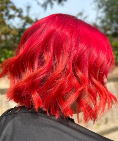 Bright Short Red Ombre Hair Colour Ideas