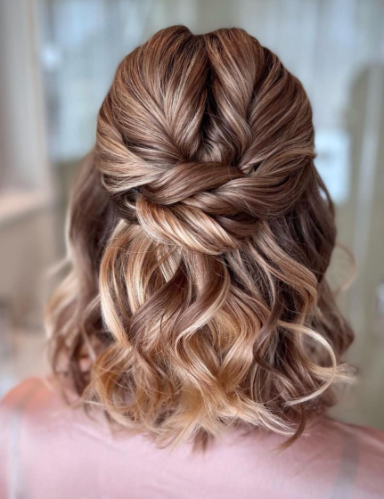 Brown Highlight Prom Hairstyles