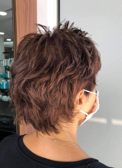 Brown Messy Short Hairstyle
