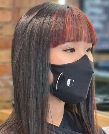 Brown Undertone Dyed Bangs Colored Fringe
