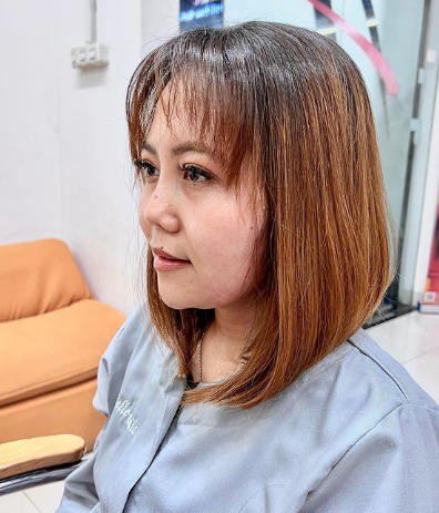 Brown With Shag Short Hairstyle For Asian Women