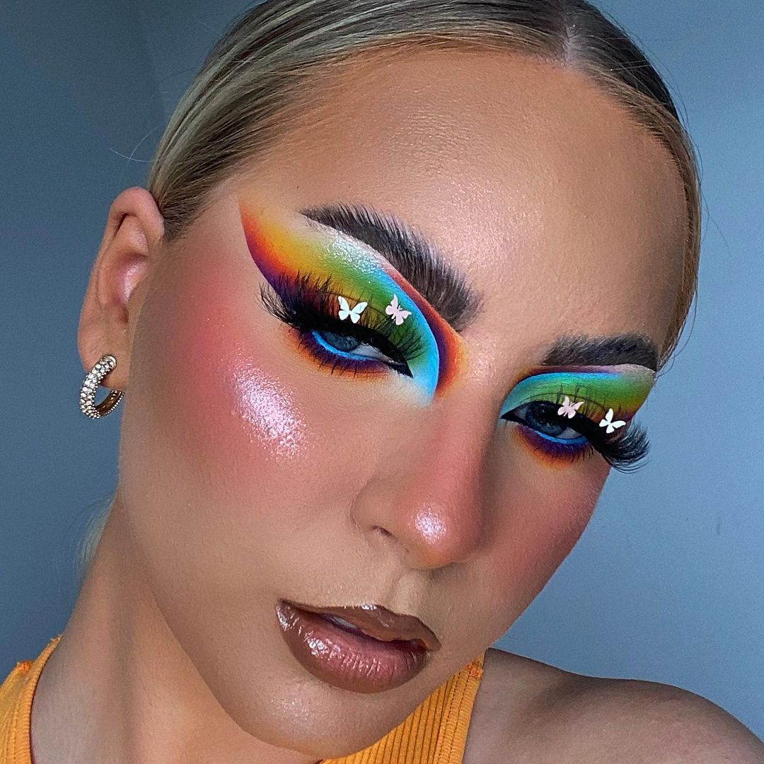 Butterfly Rainbow Makeup Looks