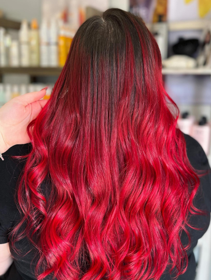 Cherry Red Ombre Hair Colour