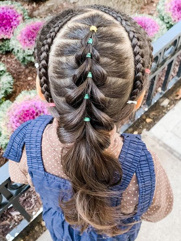Christmas tree style Cute hairstyle for girls