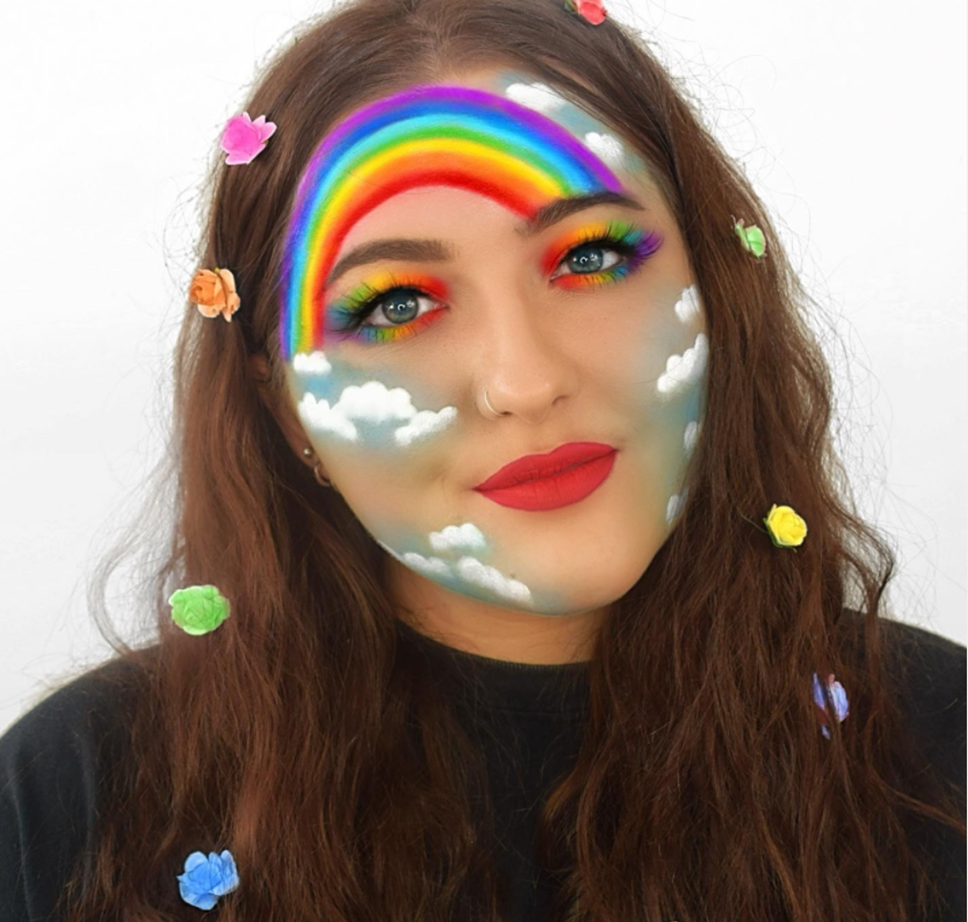 Clouds Messy Rainbow Makeup Looks