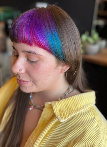 Color Clock Dyed Bangs Colored Fringe