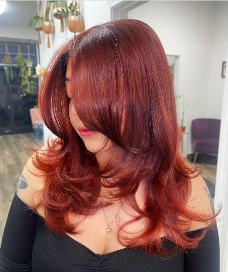 Copper Baby Brown Hair With Red Highlights