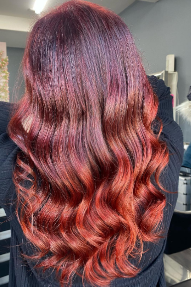 Copper Red Ombre Hair Colour
