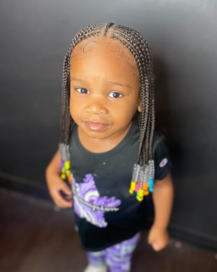 Cornrow Braids And Beads Hairstyle For Kids