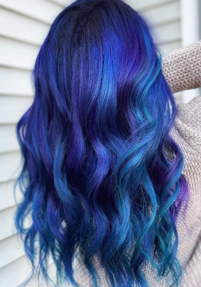 Cosmic Mermaid Hair With Blue And Purple Hair Ideas