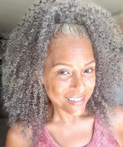 Crinkly Curly Hairstyle For Women Over 50