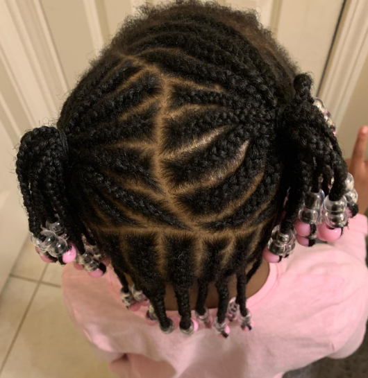 Criss-Cross Cornrow Hairstyle For Black Kids