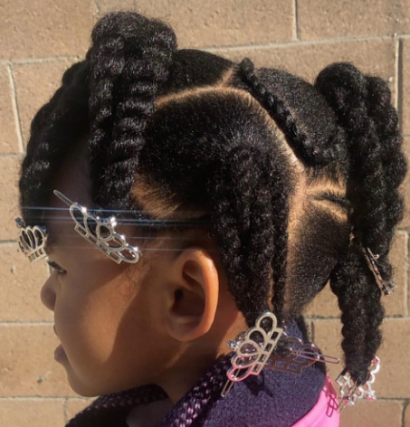Crowned Braids Little Black Girl Hairstyle