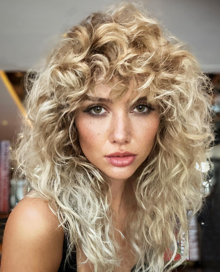 Curly Bangs Hairstyle With Bangs