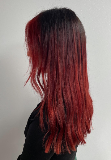 Dark Red Ombre Hair Colour Ideas