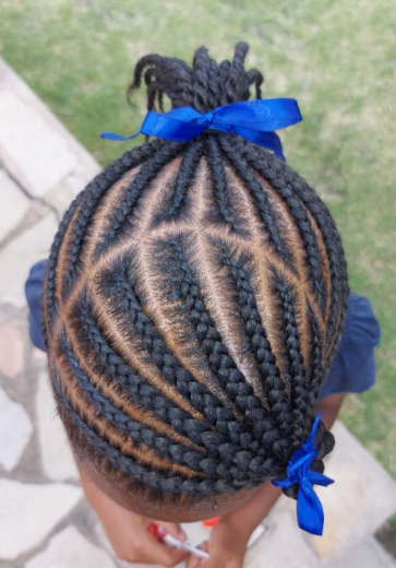 Double Side Partition Cornrow Hairstyle