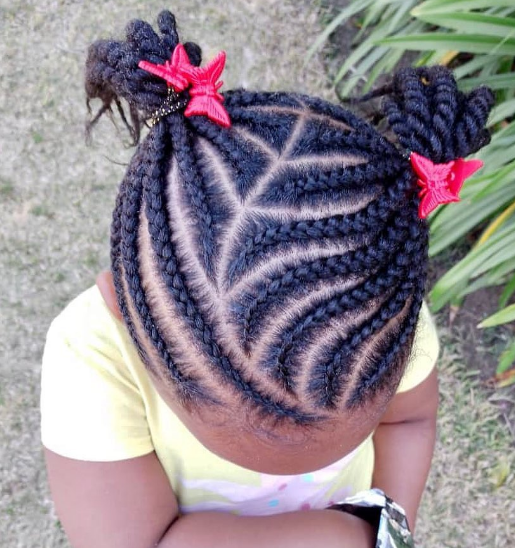 Double Side Ponytails Cornrow Hairstyle