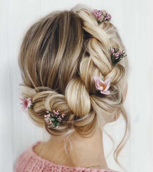 Dutch Halo Braids With Prom Hairstyles