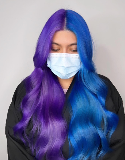 Equal Part Blue And Purple Hair Ideas