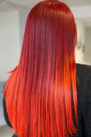 Fire Red Ombre Hair Colour