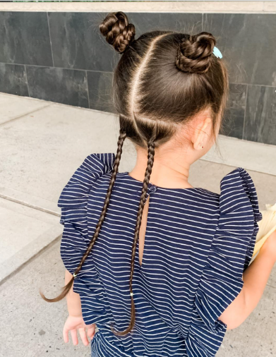 Fishtail Buns Little Girls Hairstyles