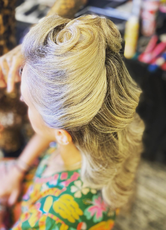 Fun Pin Curl Style Vintage Retro Hairstyle