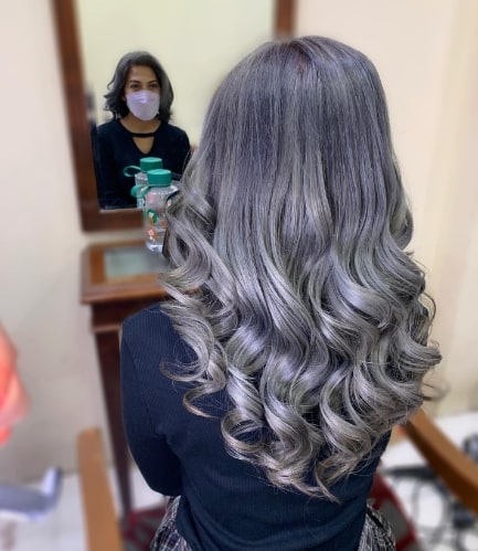 Grey Shine Balayage Hair Color