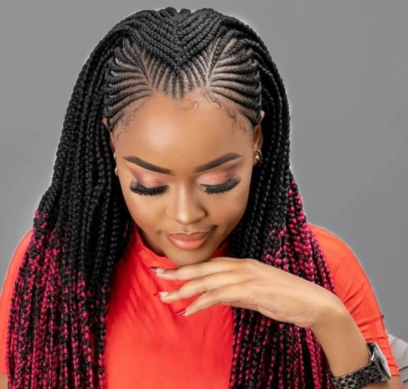 Hackles Braided Hairstyle For Black Girls