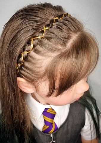 Headband Braid With Front Bangs Cute hairstyle for girls
