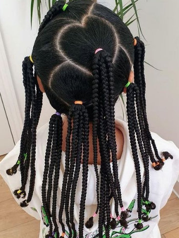 Heart sign braids Black Hairstyle