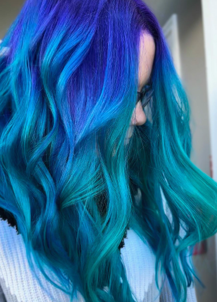 Highlighted Layer With Blue And Purple Hair Ideas
