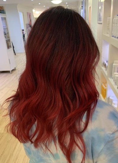 Hot Summer Red Ombre Hair Colour