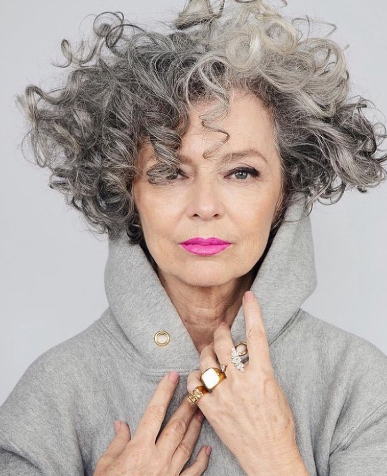 Icy Curly Hairstyle For Women Over 50
