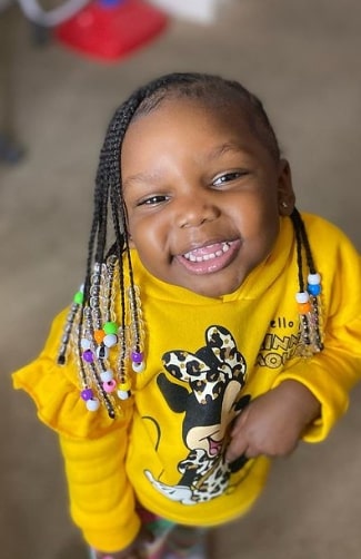 Knotless Cute Braids And Beads Hairstyle For Kids