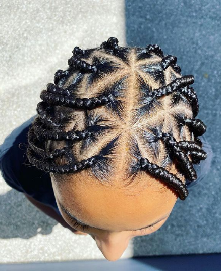 Latest Triangle Braid Cornrow Hairstyle For Black Kids