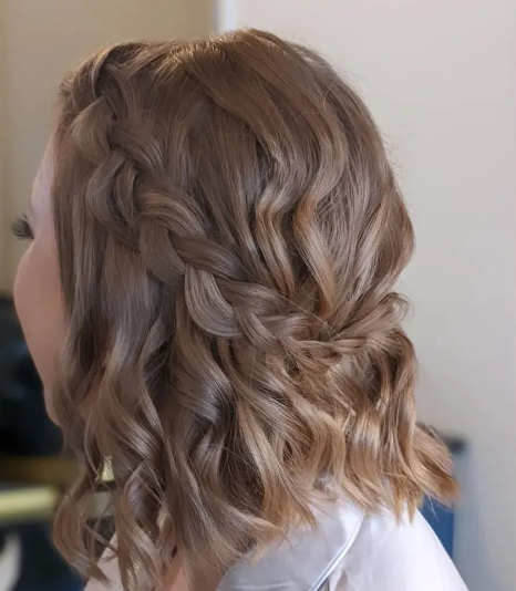Layered And Side Braid Half Up Half Down Hairstyle